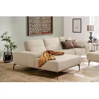 W.SCHILLIG Ecksofa run, Designsofa mit tollem Sitzkomfort, bequem, L-Form, mit Holzsockel, Füße in Bronze pulverbeschichtet, Breite 319 cm beige
