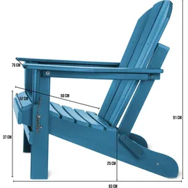 ASPERO Gartenstuhl 75 x 75 x 83 cm blau