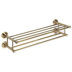 Brillantbad BETRO BRONZE Doppelhandtuchablage Messing Bronze 665x165x225 mm für Bad & Küche >> zum Bohren