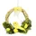I.GE.A. Kunstkranz I.GE.A. "Mit Blüten, Vogel und Schleife", gelb, B:20cm H:20cm L:5cm, Kunstpflanzen, aus Rattan, Türkranz