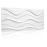 IKHEMalarka 3D Wandpaneel Big Wave Deckenpaneele Polystyrol XPS, BxL: 50,00x100,00 cm, 4,00 qm, (4m2 - 8 Stück, 4m2 - 8 Stück) Material ist Stoßempfindlich = zerbrechlich! weiß