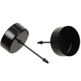 4-TLG. Set Adventskranz-Stecker aus Metall Schwarz Ø 4,2 cm - Adventskranzhalter - Kerzenhalter für Adventskranz - Teelichthalter für Adventskranz