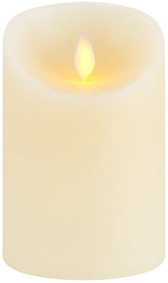 LED Kerze aus Echtwachs H 10cm × B 7,5cm - Boho Vintage Dekokerze