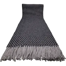 fair de luxe Wohndecke 150 x 200 cm Schwarz/Weiß