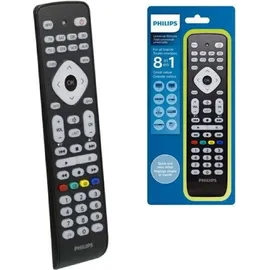 Philips SRP2018/10 Universal Fernbedienung (8-in-1, TV, TV2, Blu-ray, CBL, SAT, STR, VCR, Aux) schwarz