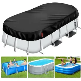 vniyors Poolabdeckung schwarz 460×230