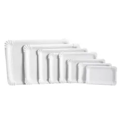 NATURESTAR Pappteller, rechteckig 41505 , 1 Packung = 250 Stück, 16 x 10 cm, weiß
