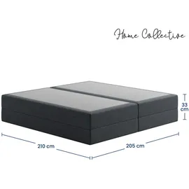 home collective Boxspringbett 200 x 200 cm H2 Anthrazit