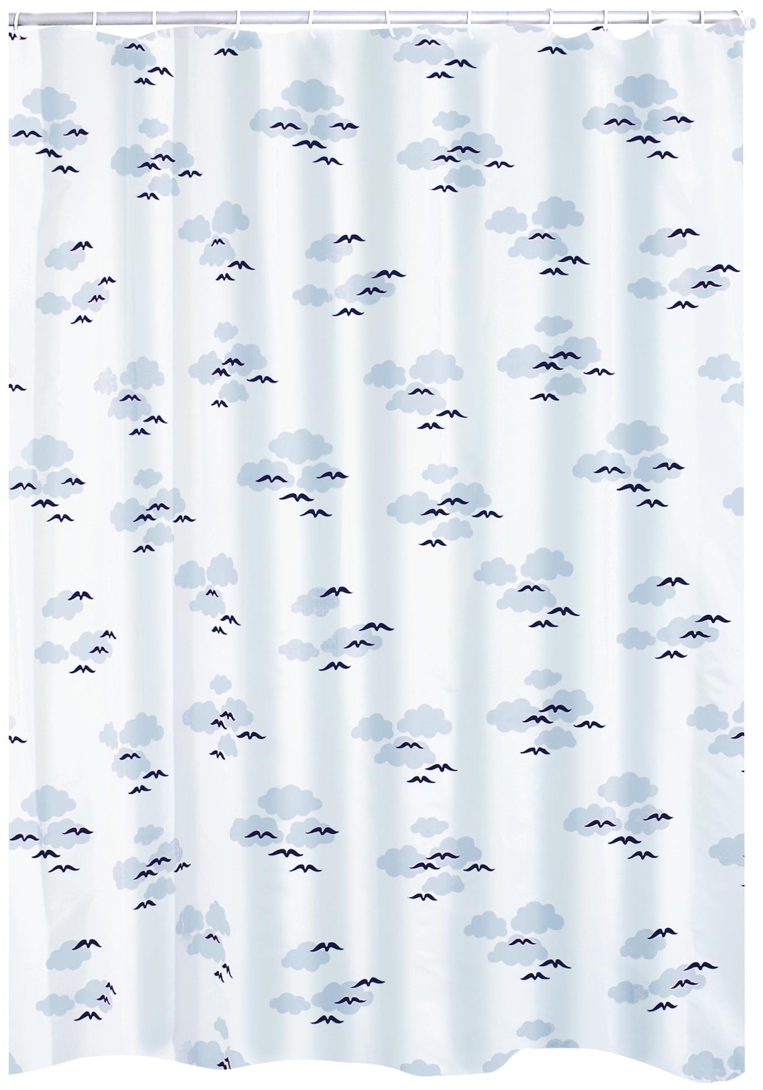 Duschvorhang Textil Helgoland inkl. Ringe blau 180x200 cm