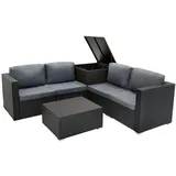 MONSTER SHOP Rattan Modular Gartenmöbel 6-tlg. schwarz
