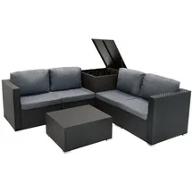 MONSTER SHOP Rattan Modular Gartenmöbel 6-tlg. schwarz