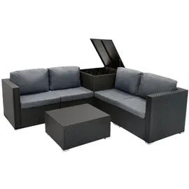MONSTER SHOP Rattan Modular Gartenmöbel 6-tlg. schwarz