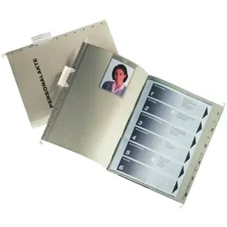 LEITZ Hängemappe ALPHA Personalakte A4, grau, seitlich offen, 5 Fächer, Dehntasche, Karton: 250g