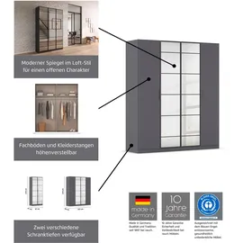 Rauch Spiegelschrank mit Einlegeböden ¦ grau ¦ Maße (cm): B: 91 H: 210