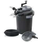 HEISSNER Druckfilter Set FPU20000-00 inkl. 24 Watt UV-C Teichkärer Teichpumpe und Anschlussschlauch