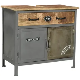 Woodkings Waschbeckenunterschrank Pinetown 71 x 63 x 35 cm Grau