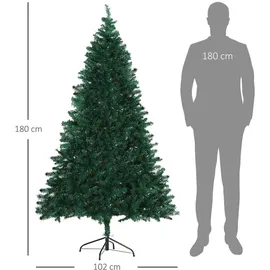 Homcom Weihnachtsbaum Tannenbaum Christbaum 1000 Äste Fichte PVC Metall,