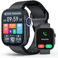SOUYIE GTX13 Smartwatch (5 cm, android ios), Smartwatch Herren Damen AMOLED Display Fitness Gesundheit Bluetooth schwarz