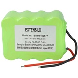 EXTENSILO Akku kompatibel mit Bosch Move 2in1, 2in1 14.4V, BBHMOVE1/01, BBHMOVE1/03 Staubsauger (3500mAh, 14,4V, NiMH)