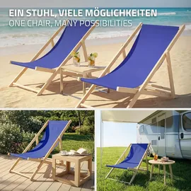 ECD Germany Sonnenliege 100 x 83 x 57,5 cm Blau
