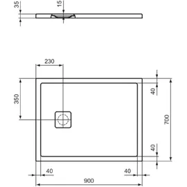 Ideal Standard Ultra Flat Evo Rechteck-Duschwanne, T544601,