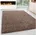 Unifarben Polypropylen Wohnzimmer Shaggy Mokka Läufer 80x150 Kadima Design