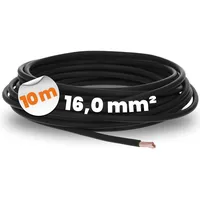 Lapp 10 Meter 4520016 H07V-K 16,0 mm2 schwarz I Verdrahtungsleitung I Aderleitung flexibel I PVC-Einzelader I Litze 16mm2 I Verdrahtung