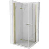 Mexen Lima Duo klappbare Duschkabine 90 x 90 cm, Transparent, Gold - 856-090-090-50-00-02