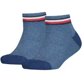 Tommy Hilfiger Kinder Quarter-Socken im Pack - ICONIC SPORTS, Frottee-Sohle Blau 39-42