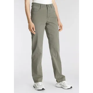 MAC Bequeme Jeans "Stella", Damen, Gr. 42, Länge 30, grün (light khaki), Denim/Jeans, Obermaterial: 98% Baumwolle, 2% Elasthan, feminin, comfort fit knöchellang, Jeans, Gerader Beinverlauf