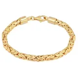 KUZZOI Armbänder - Armband Herren Königskette Rund 925 Silber - Gr. 23 CM - in Gold - für Damen