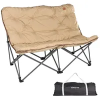 KingCamp Camping Sofa Lindon Relax Doppel Lounge Stuhl 2Personen Faltstuhl Couch Farbe: beige