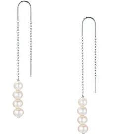 VALERO PEARLS Ohrhänger VP978 weiß 925 Silber 81,0mm