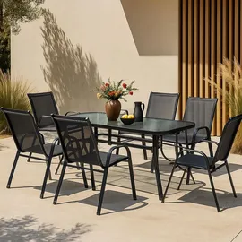 casa.pro Aradeo Set 7-tlg. Schwarz