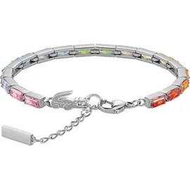 Lacoste Tennisarmband Edelstahlfarben Rot/Orange/Gelb/Champagner/Grün/Hellblau/Türkis/Flieder/Rosa 18 cm