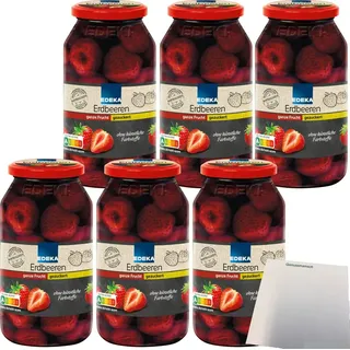 Edeka Erdbeeren gleichmäßig große Früchte gezuckert 6er Pack (6x680g Glas) + usy Block