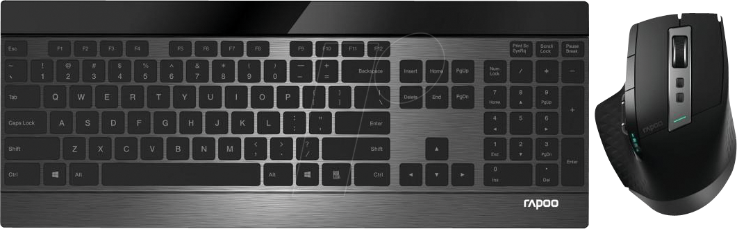 RAPOO 9900M SW - Tastatur-/Maus-Kombination, Bluetooth/Funk, dunkelgrau
