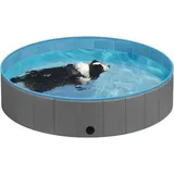 EUGAD Planschbecken, (1-tlg), für große Hunde faltbares Planschbecken für Kinder blau|grau Ø 120 cm x 30 cm