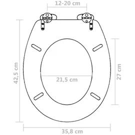 vidaXL WC-Sitz MDF Absenkautomatik Weiß