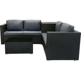MONSTER SHOP Rattan Modular Gartenmöbel 6-tlg. schwarz