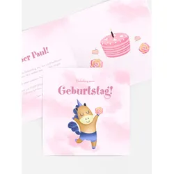 Geburtstagseinladung selbst gestalten mit Spruch und Fotos im Onlinedesigner bei Meine-Kartenmanufaktur.de