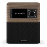 sonoro Stream Internetradio mit Bluetooth & DAB Plus (UKW/FM, WLAN, Spotify, Amazon, Deezer, App, spritzwassergeschützt) Küchenradio Walnuss/Schwarz