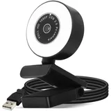 Avizar Webcam Ring Light USB 1080p Full HD Light Ring, mit Mikrofon - Schwarz - Schwarz