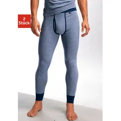 Lange Unterhose CLIPPER EXCLUSIVE, Herren, Gr. 5, blau (marine), Obermaterial: 100% Baumwolle, meliert, körpernah, Unterhosen, modische Optik: Jeans meliert, tolle Qualität