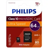 Philips microSDXC Ultra Speed 64GB Class 10 UHS-I + SD-Adapter