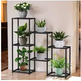 DanDiBo Ambiente DanDiBo Blumenregal indoor Metall Schwarz 6 Ebenen 96578 Blumentreppe Modern Pflanzentreppe Design Pflanzenregal