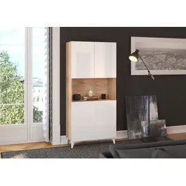 BIM Furniture Klappbare Megan 1 Regale Haushaltsbüro Computertisch Sonoma Eiche / Weiß