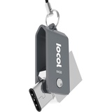 IOCOL dual USB Stick Mini: Ultra USB c Stick für typ Handy und Auto - 64GB Flash Drive in grau