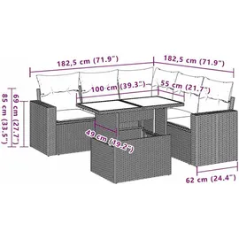 vidaXL Gartensofa-Set 6-tlg. grau