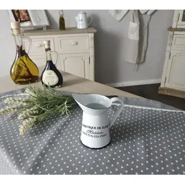 Ambiente Haus Kanne AMBIENTE HAUS "Krug aus Emaille klein in antikweiß", weiß, B:11cm H:12cm, Emaille, Kannen, Karaffe, für In- u. Outdoor, Krug mit schwarzem französischem Aufdruck